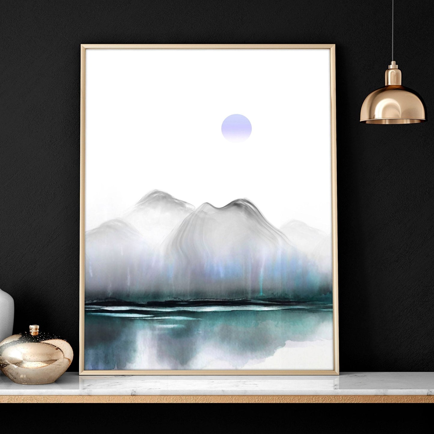 Art for living room walls | set of 3 Zen landscape art prints