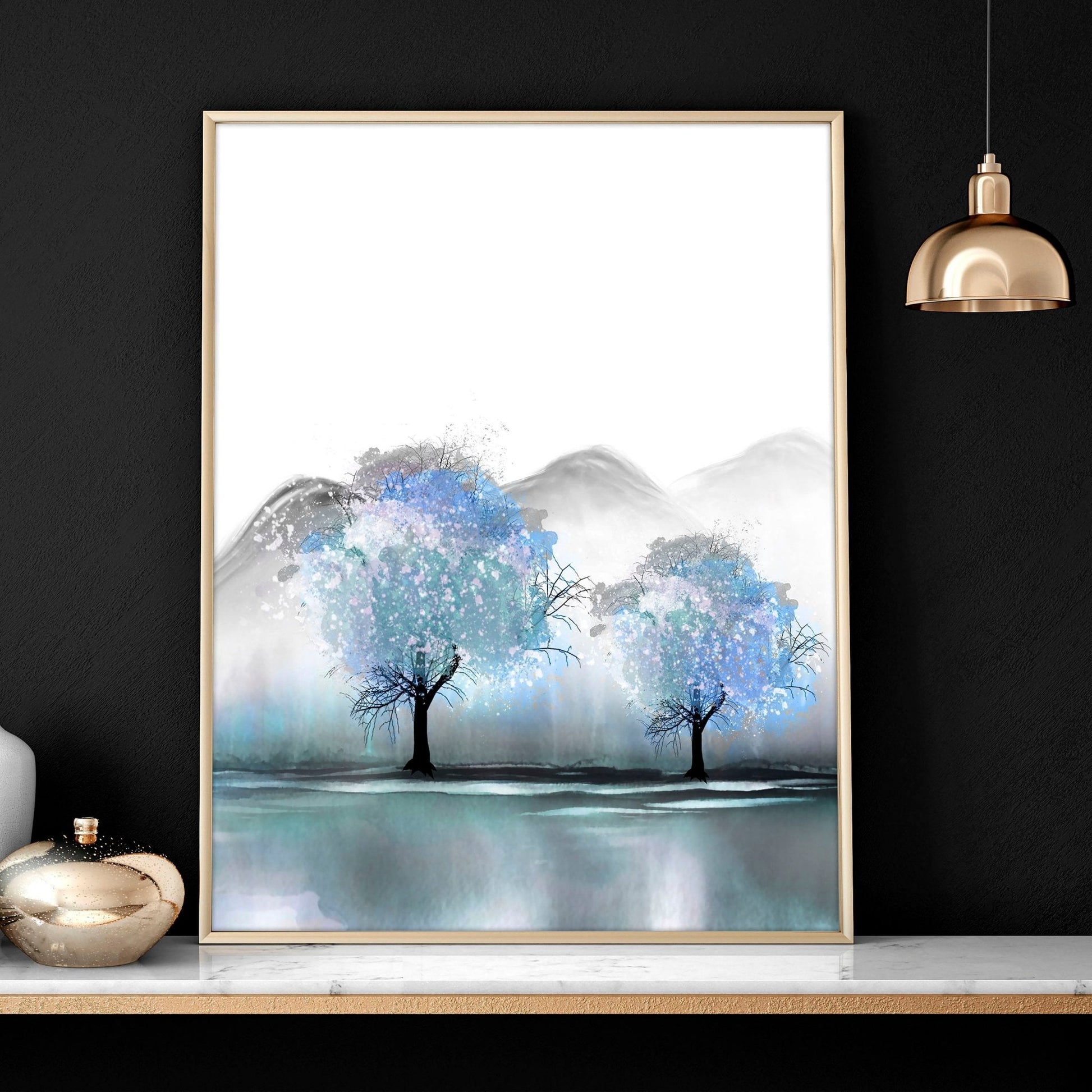 Art for living room walls | set of 3 Zen landscape art prints