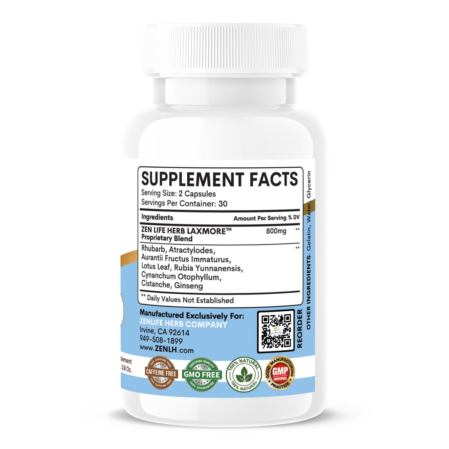 ZEN LIFE HERB LAXMORE Max Strength – 100% Natural Plant-Based Digestive Support (60 Capsules)