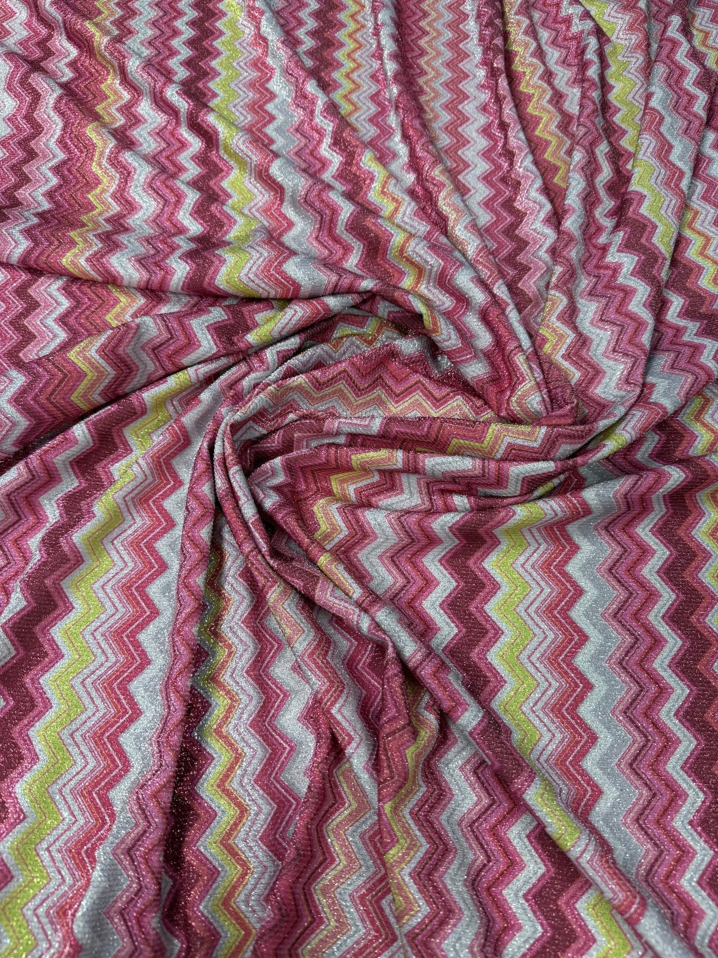 Zigzag Lurex Knit Fabric by the Metre