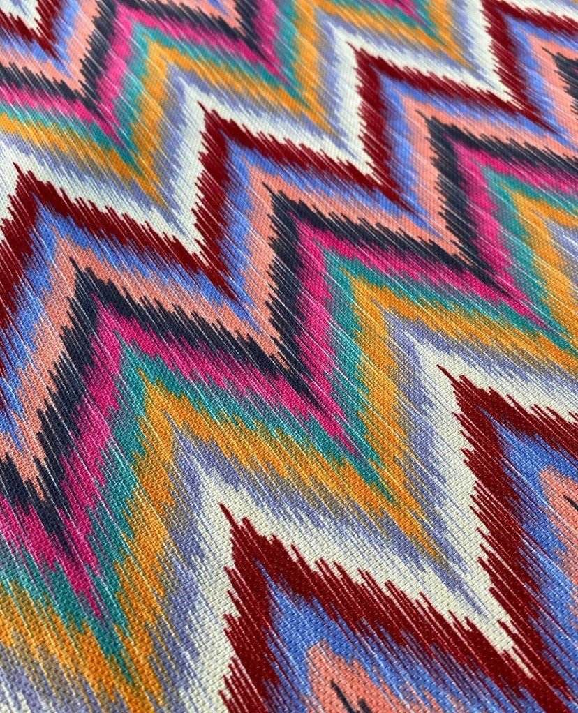 Zigzag Chevron Upholstery Fabric in Vibrant Colors Sold by Metre