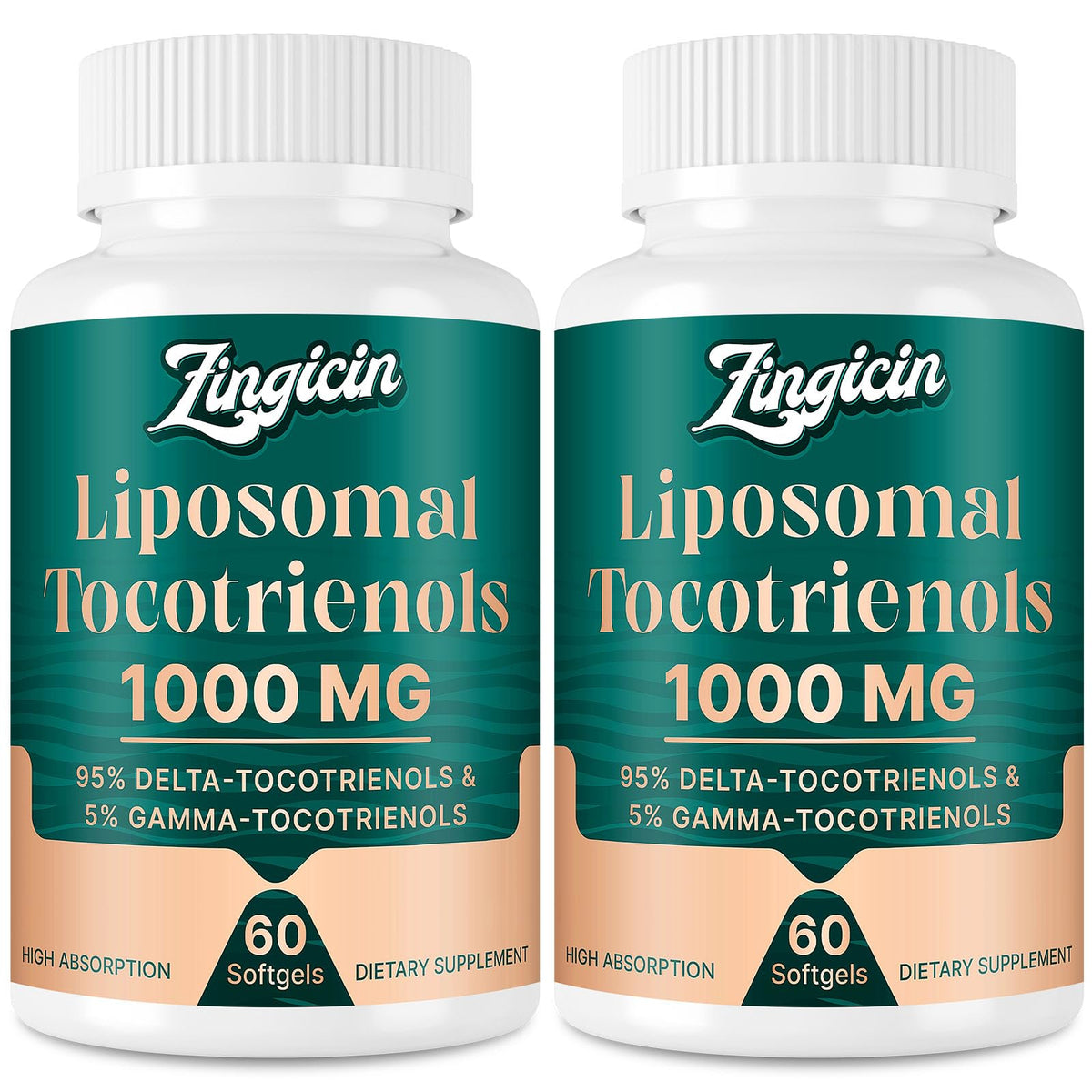 Zingicin Vitamin E Tocotrienols – Liposomal Delta & Gamma Tocotrienols 1000mg | 120 Softgels