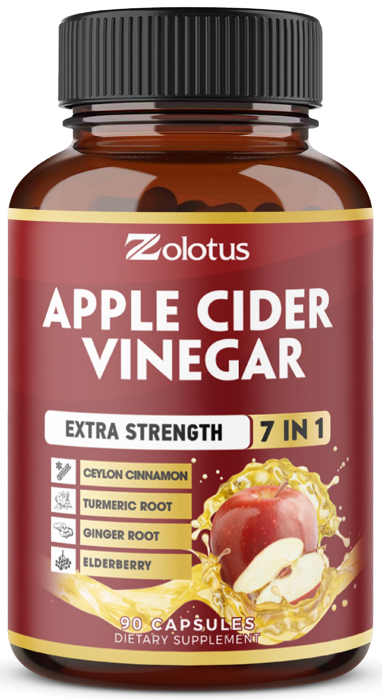 Zolotus 7-in-1 Apple Cider Vinegar Capsules, 3-Month Supply