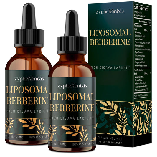 Zypherionixis Liposomal Berberine HCL Drops – 3000mg, 12-in-1 Formula, Sugar Free